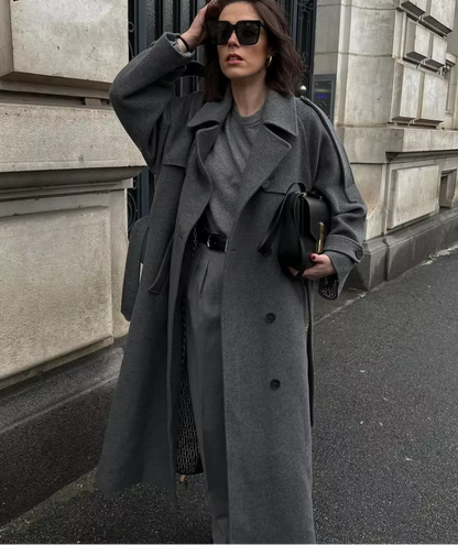 Gabriela | Damen Stilvoller und Vielseitiger Wollmantel