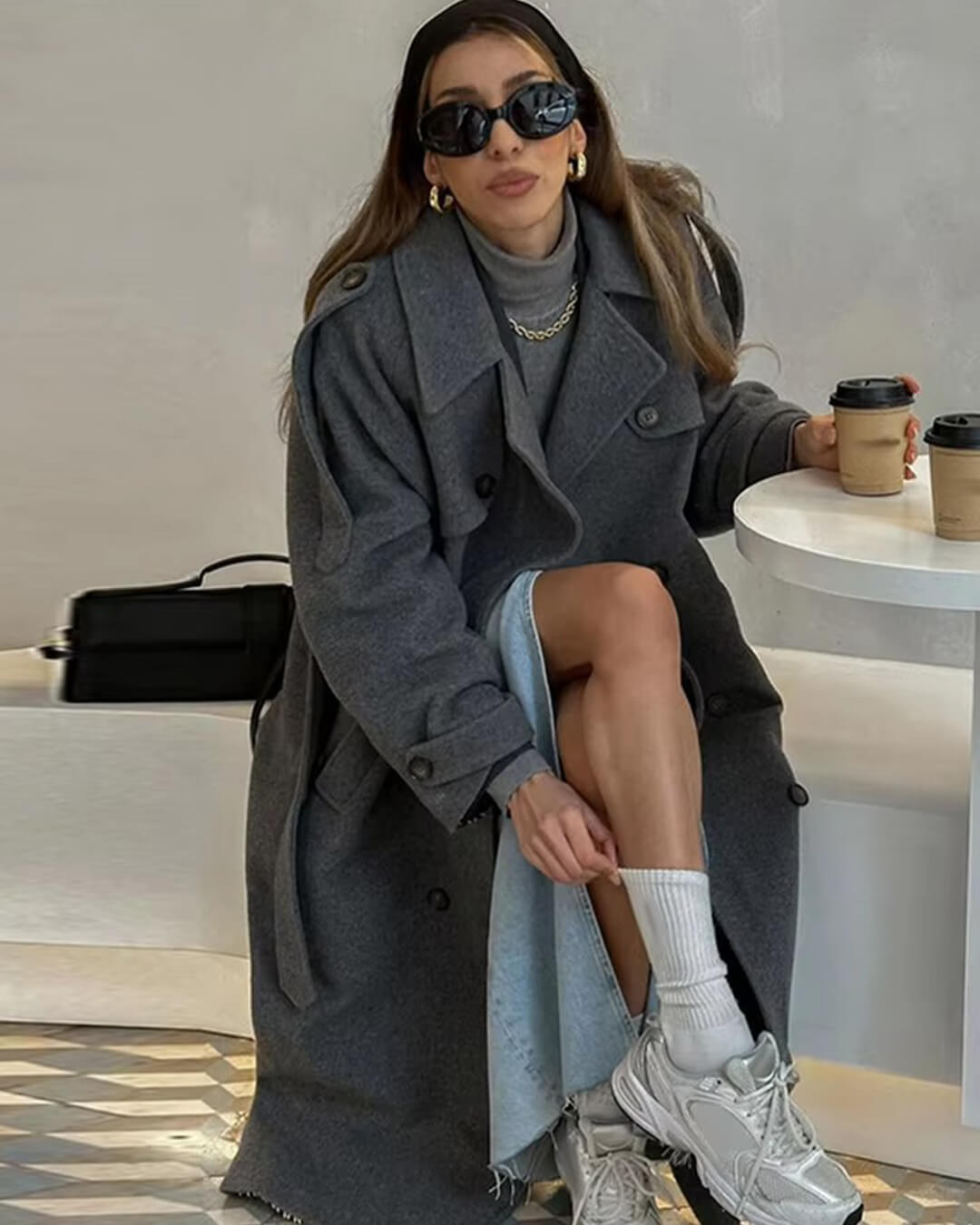 Gabriela | Damen Stilvoller und Vielseitiger Wollmantel