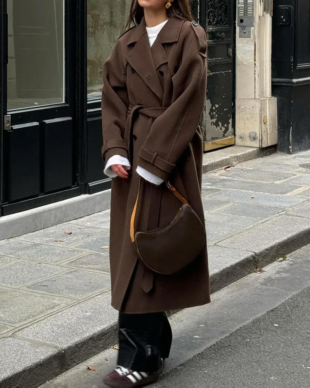 Franziska | Damen Langer Winter-Trenchcoat aus Wolle