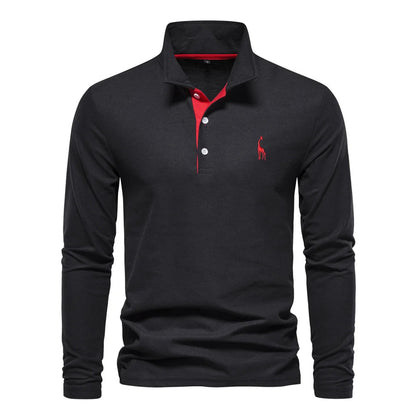 Yannick | Herren Langarm-Polo mit Knopfleiste