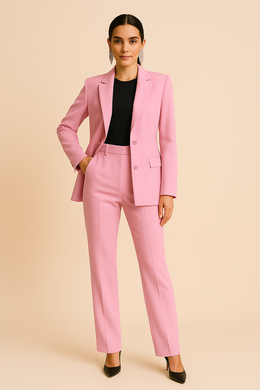 Natascha | Damen Maßgeschneiderter Blazer mit Faltenhose, Zweiteiliges Set