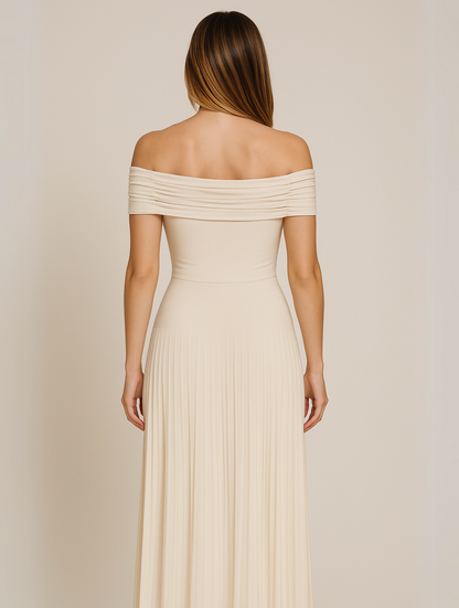 Doris | Damen Falten Maxi Kleid für Hochzeitsgäste
