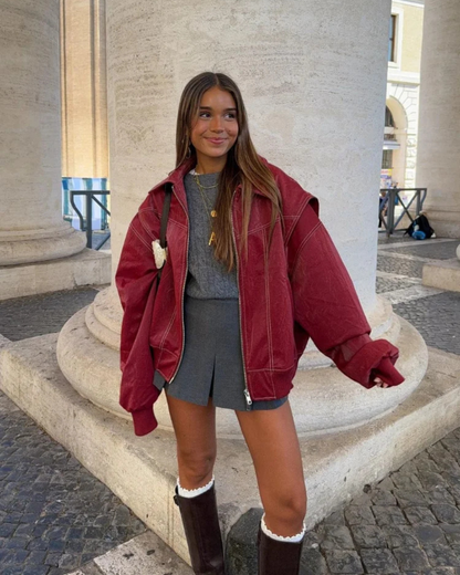 Hanna | Damen Oversized Jacke Trendiger Herbst Street Style