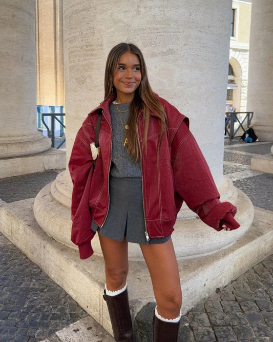Hanna | Damen Oversized Jacke Trendiger Herbst Street Style