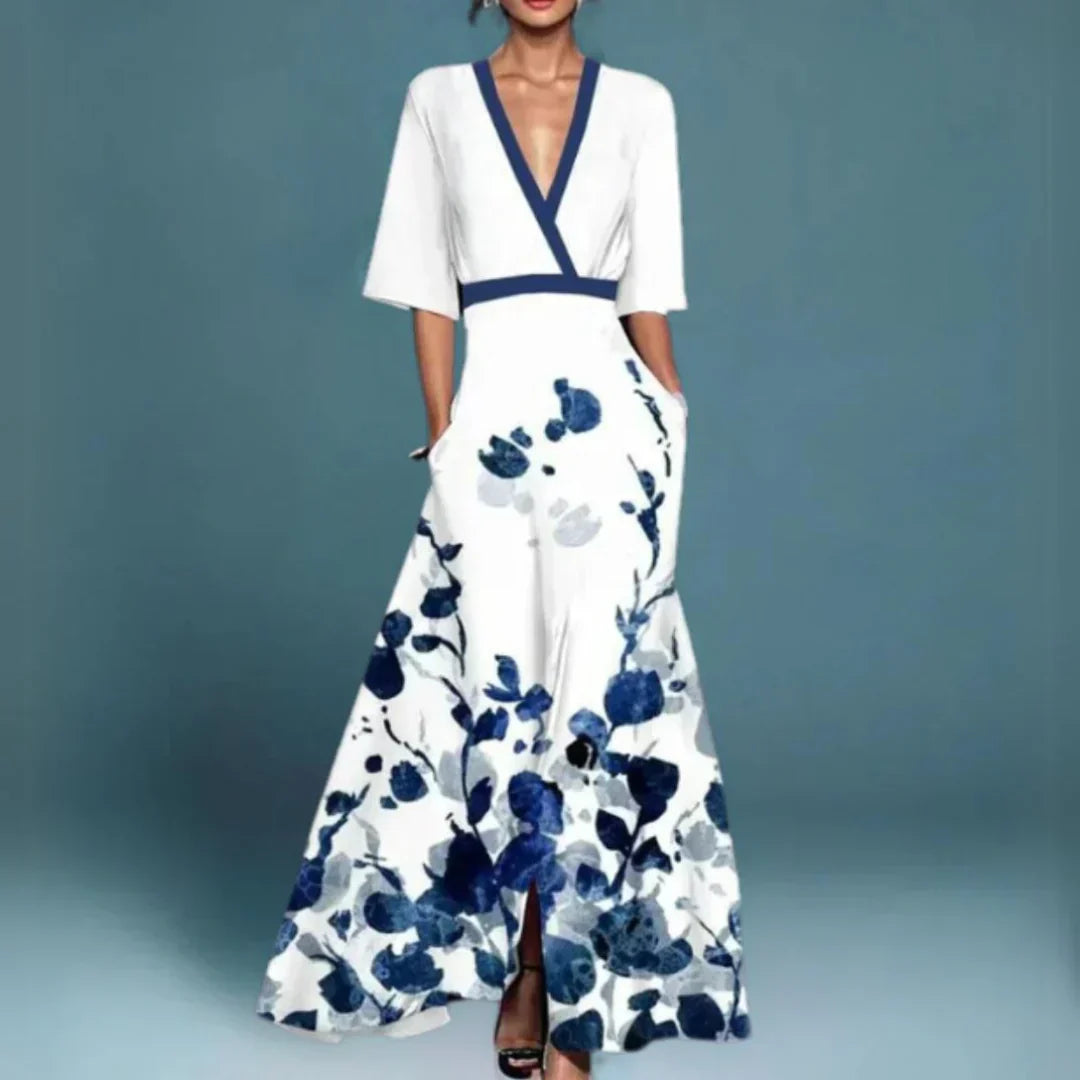 Julia | Damen Maxikleid mit Blumenmuster