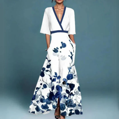 Julia | Damen Maxikleid mit Blumenmuster