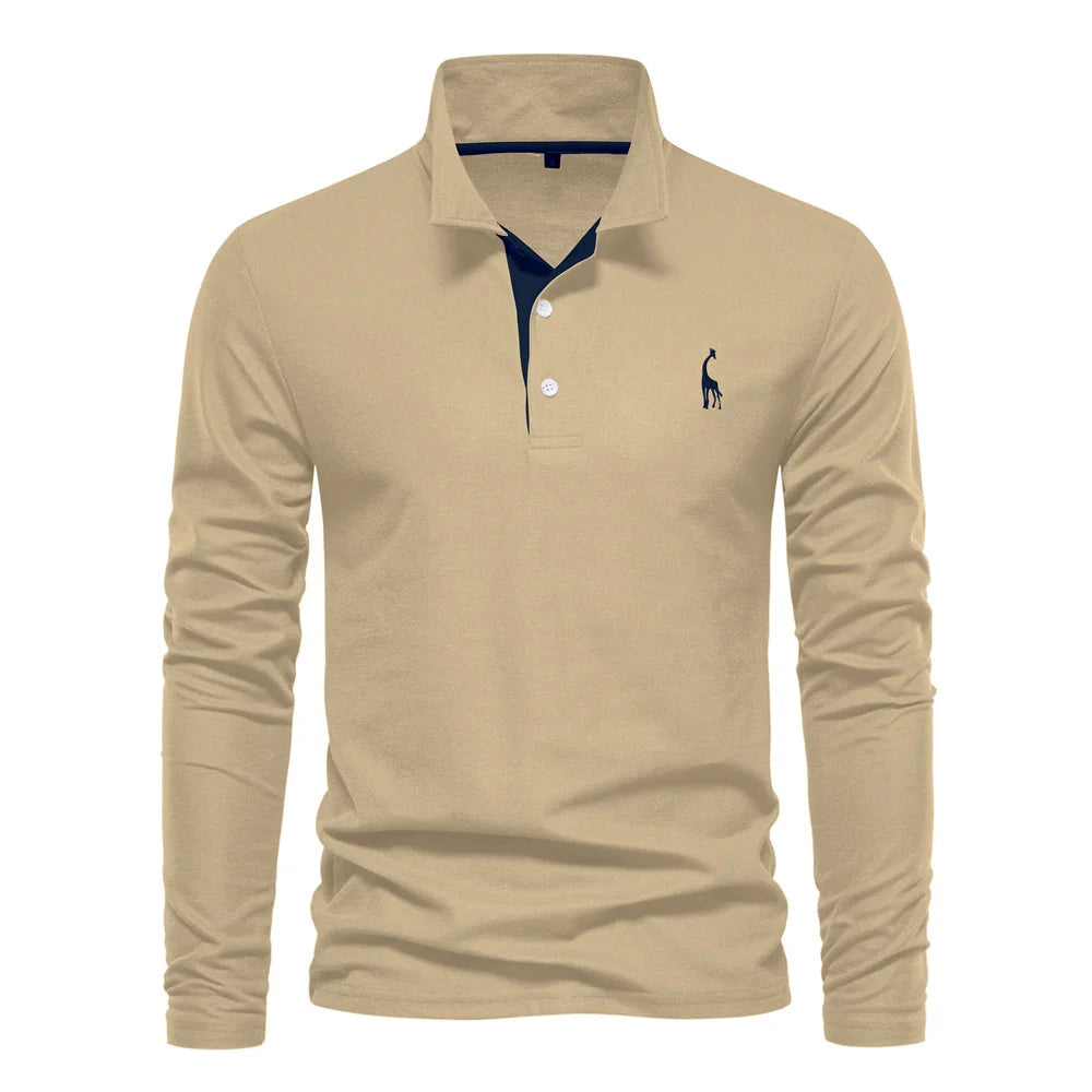 Yannick | Herren Langarm-Polo mit Knopfleiste