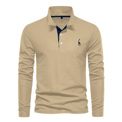 Yannick | Herren Langarm-Polo mit Knopfleiste