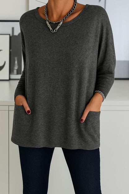 Angela | Damen Lockeres Langarmshirt