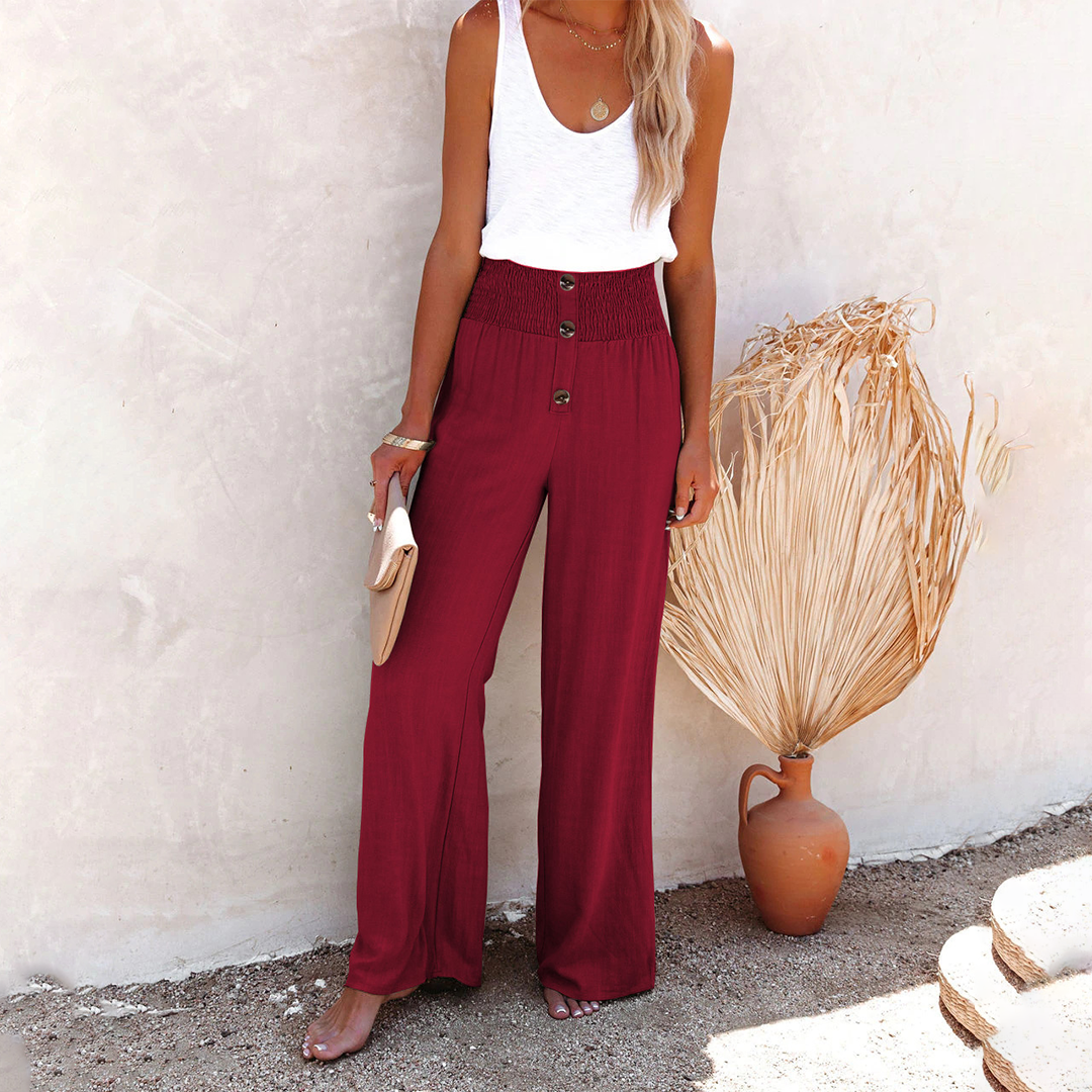 Victoria | Damen Klassische Hose mit Hoher Taille und Lockerer Passform