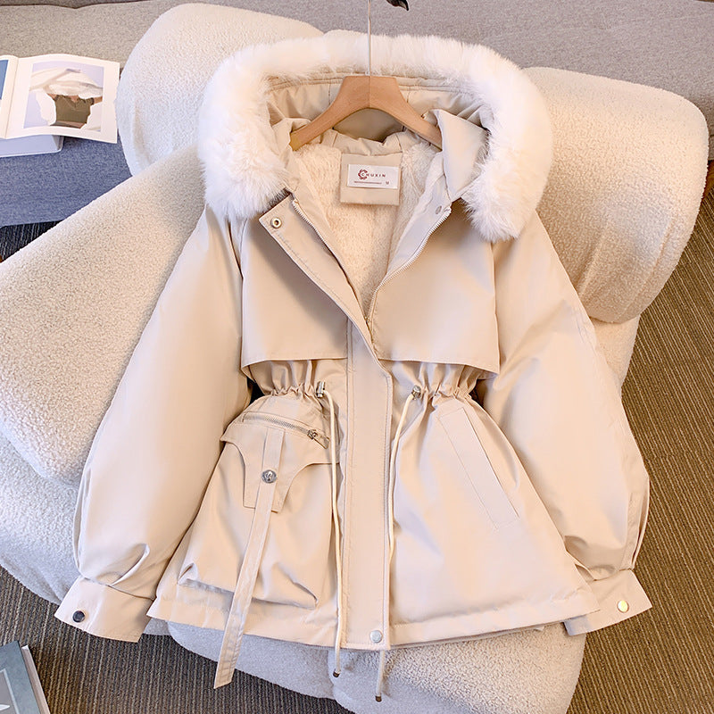 Claudia | Damen Winterjacke mit Kapuze und Kunstpelz