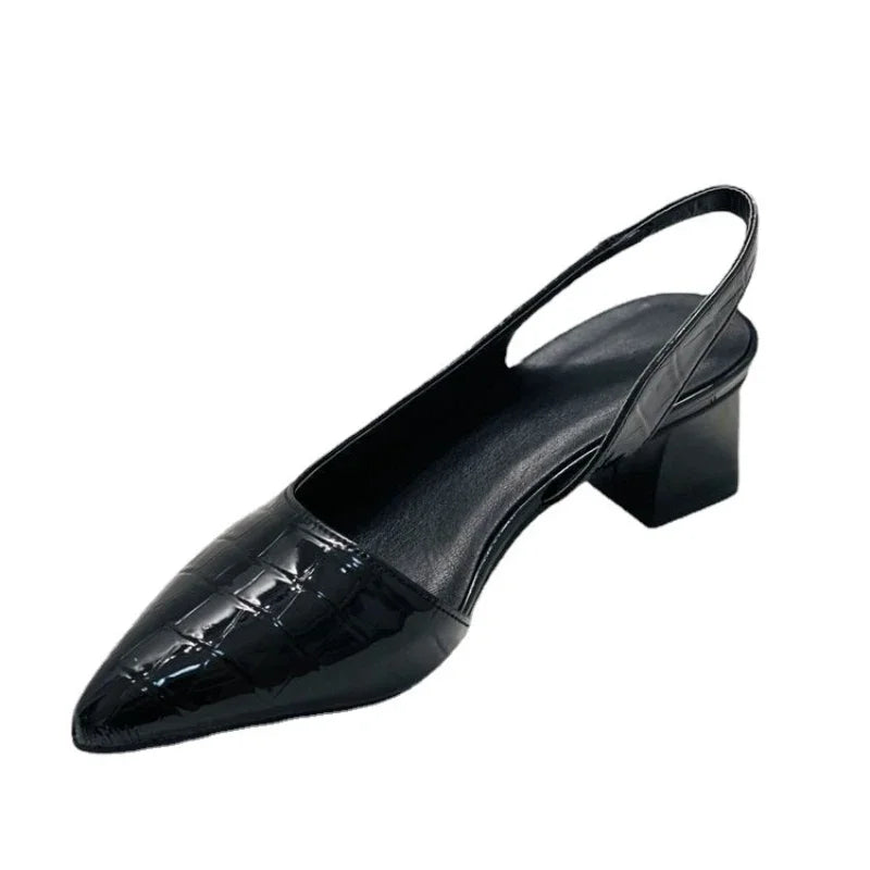 Helene | Damen Slingback Blockabsätze mit Spitzkappe