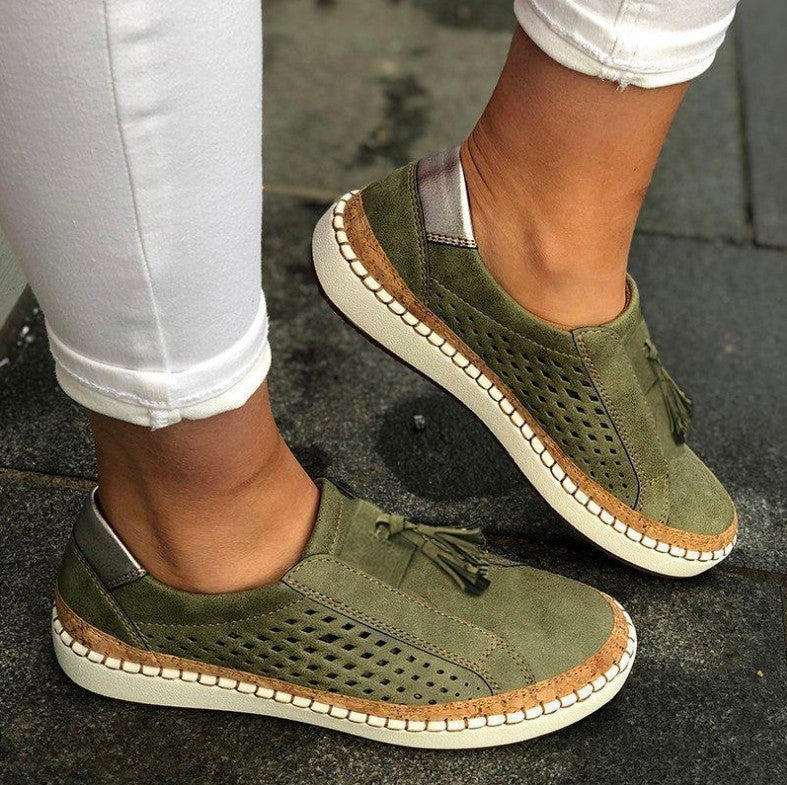 Hanna | Damen-Flache Freizeitschuhe mit dekorativen Quasten