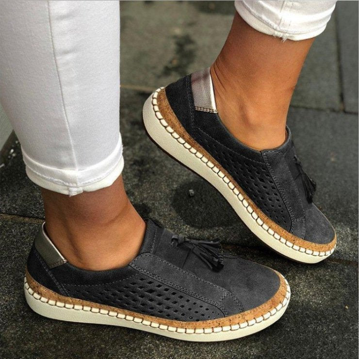 Hanna | Damen-Flache Freizeitschuhe mit dekorativen Quasten