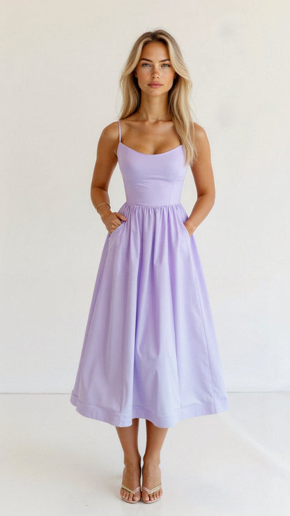 Bettina | Damen A-Linien-Midikleid im Ascot-Stil