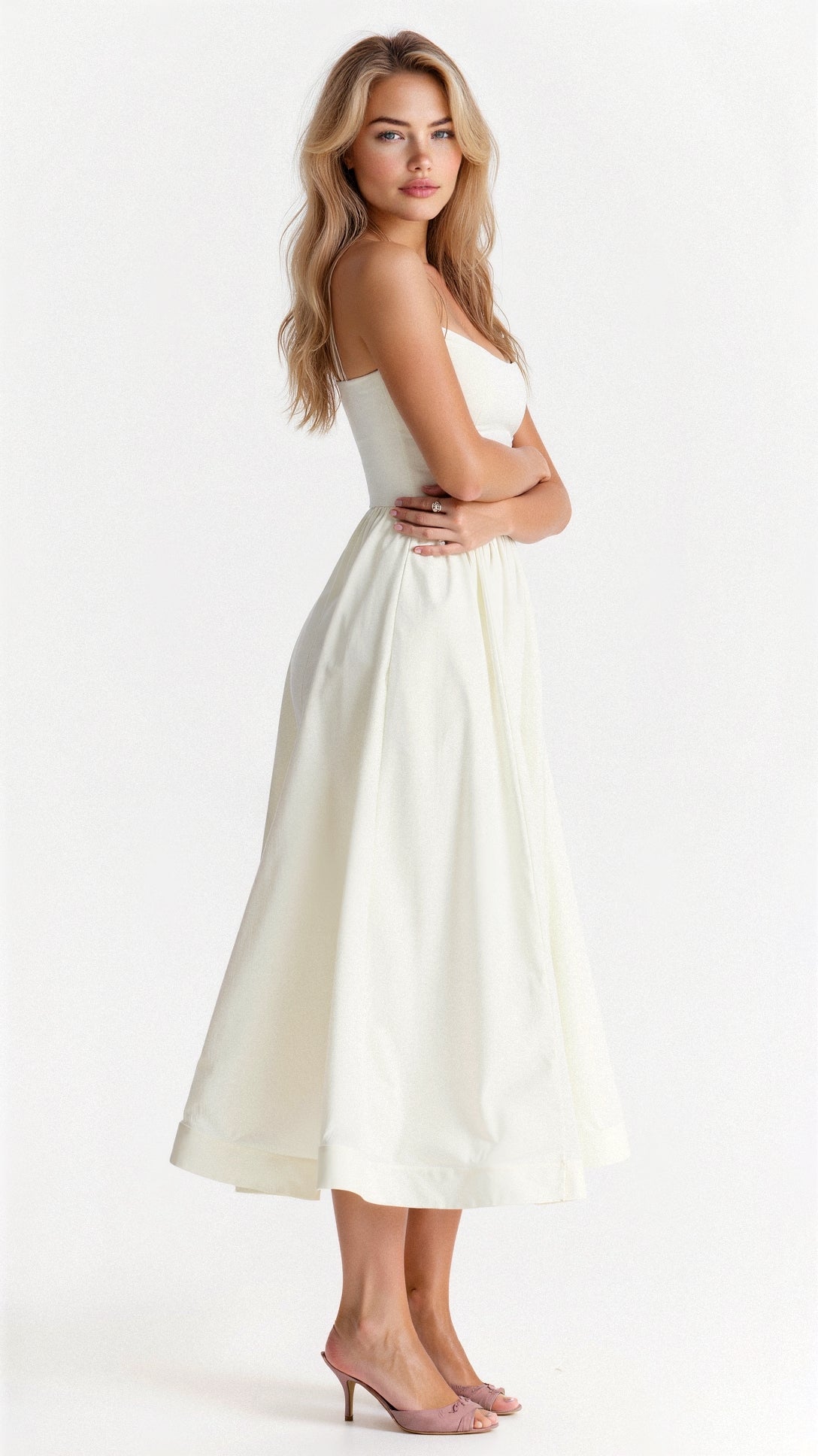 Bettina | Damen A-Linien-Midikleid im Ascot-Stil