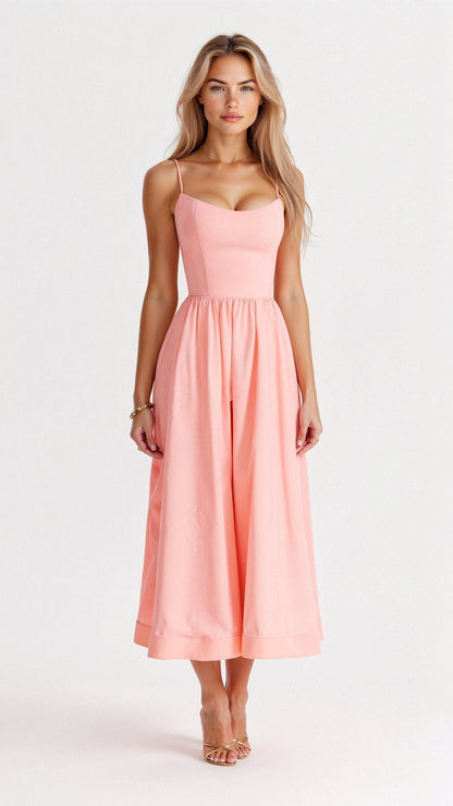 Bettina | Damen A-Linien-Midikleid im Ascot-Stil