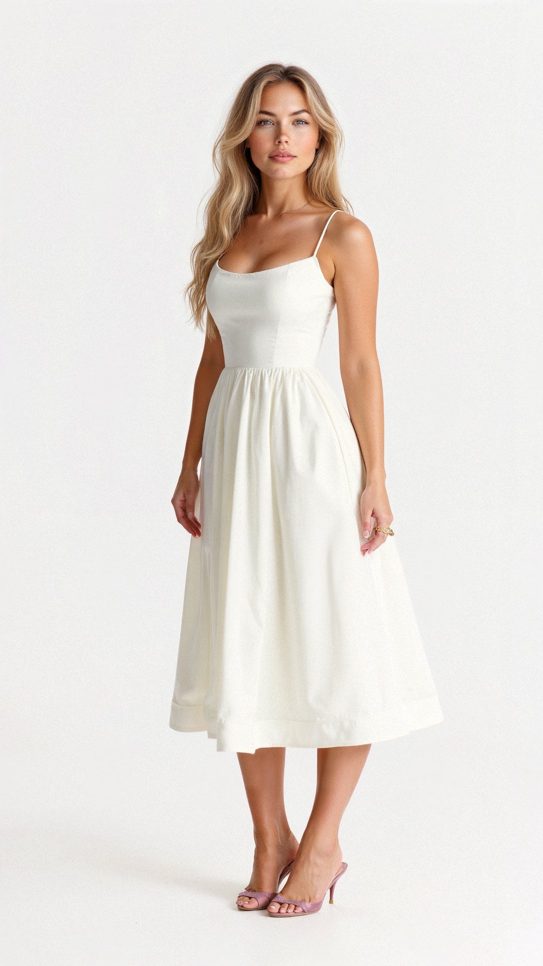 Bettina | Damen A-Linien-Midikleid im Ascot-Stil