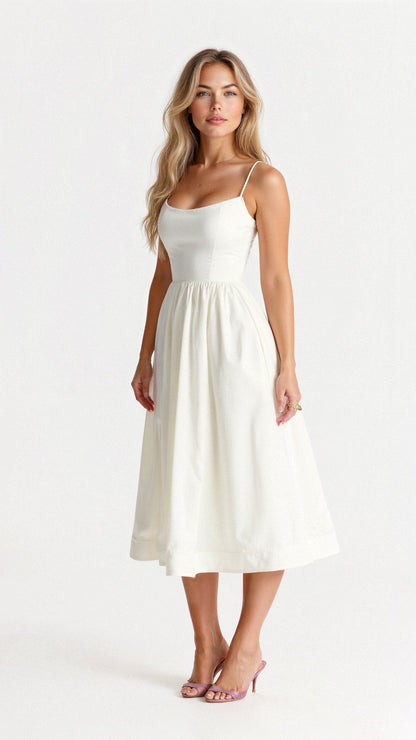 Bettina | Damen A-Linien-Midikleid im Ascot-Stil