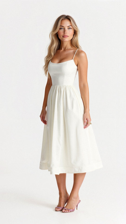 Bettina | Damen A-Linien-Midikleid im Ascot-Stil