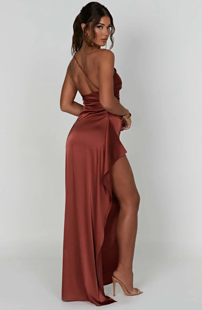 Victoria | Damen Asymmetrisches Abend Maxi Kleid