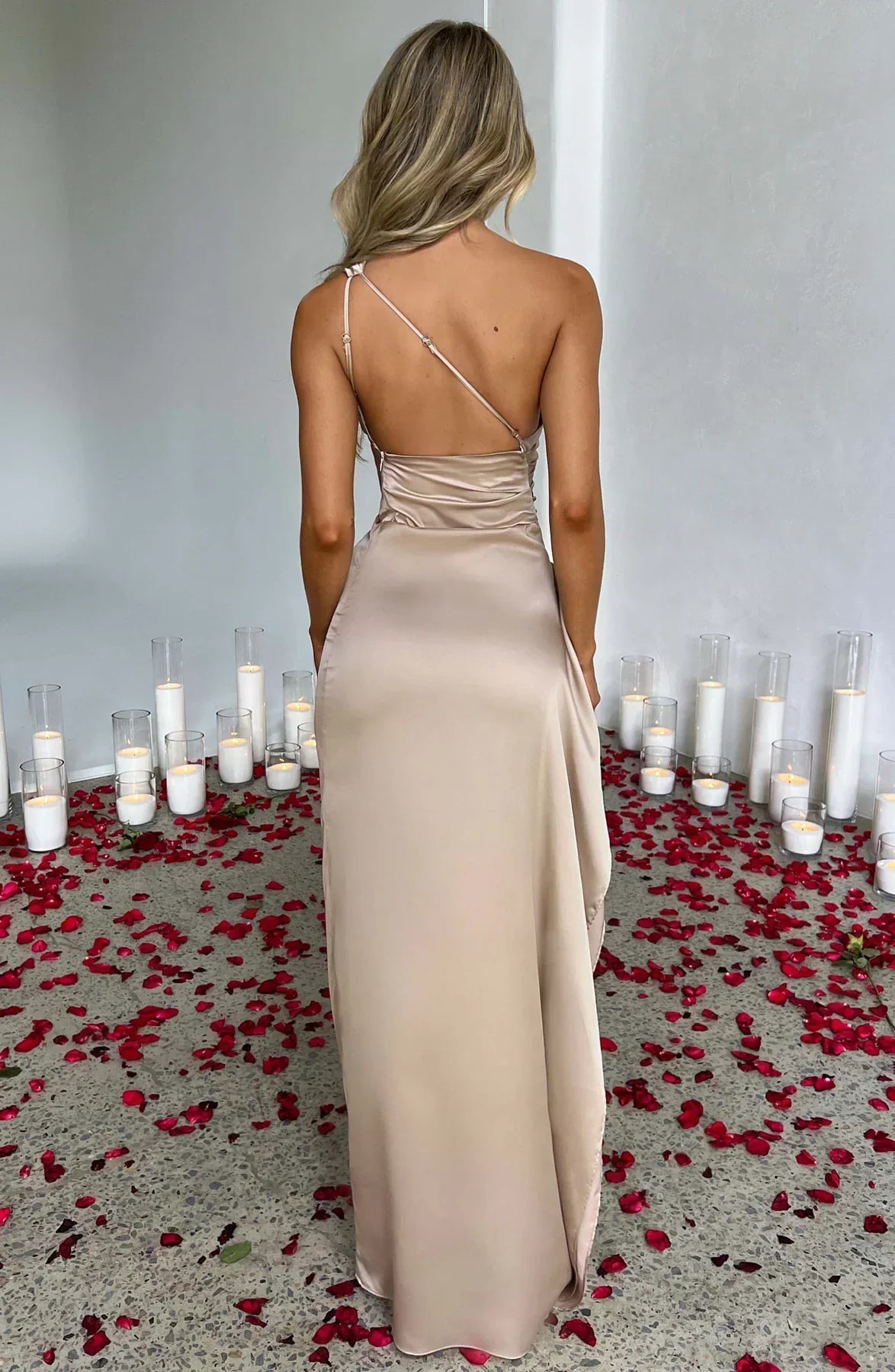Victoria | Damen Asymmetrisches Abend Maxi Kleid