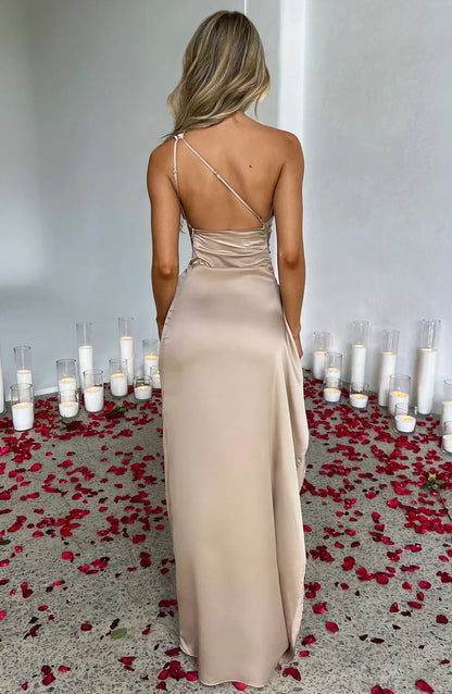Victoria | Damen Asymmetrisches Abend Maxi Kleid