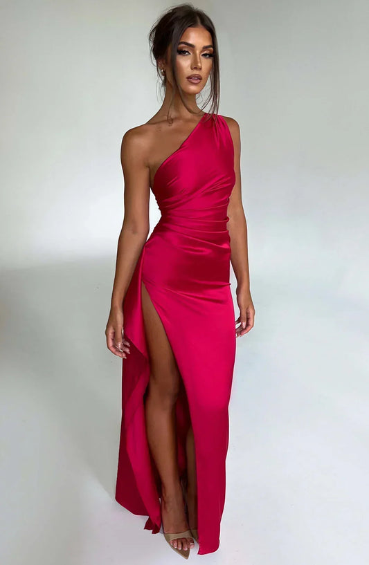 Victoria | Damen Asymmetrisches Abend Maxi Kleid