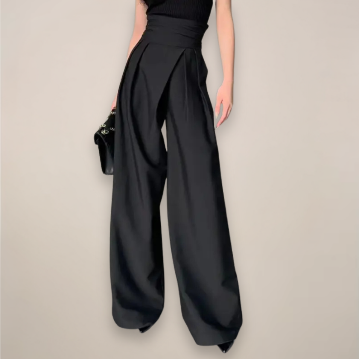 Elfriede | Damen Hochtaillierte Weite Hose