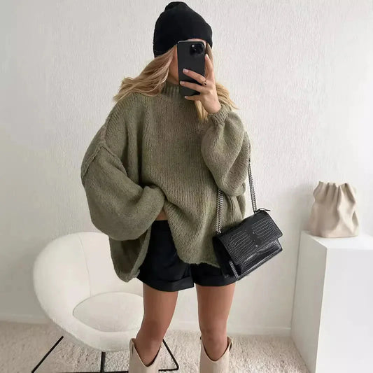 Susanne | Damen Übergroßer Lässiger Locker Geschnittener Pullover