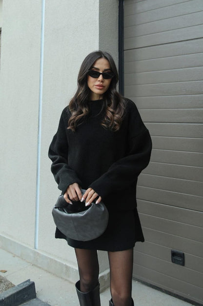 Sandra | Damen Frühlings Pullover Minirock Set