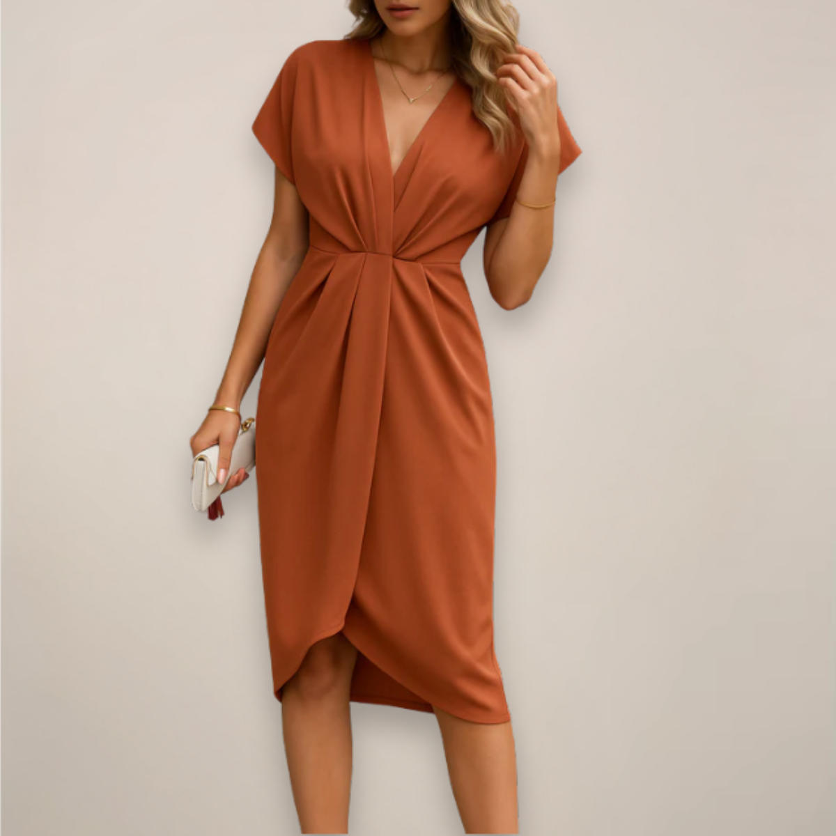 Barbara | Damen Midi-Wickelkleid für besondere Anlässe