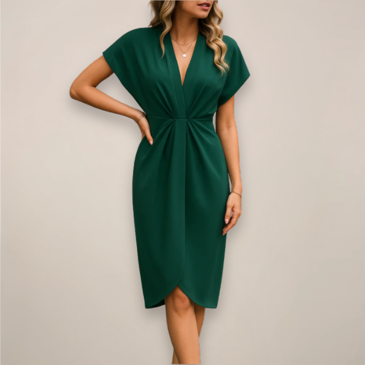 Verena | Damen V-Ausschnitt Wickelkleid Stil