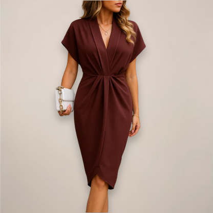 Barbara | Damen Midi-Wickelkleid für besondere Anlässe