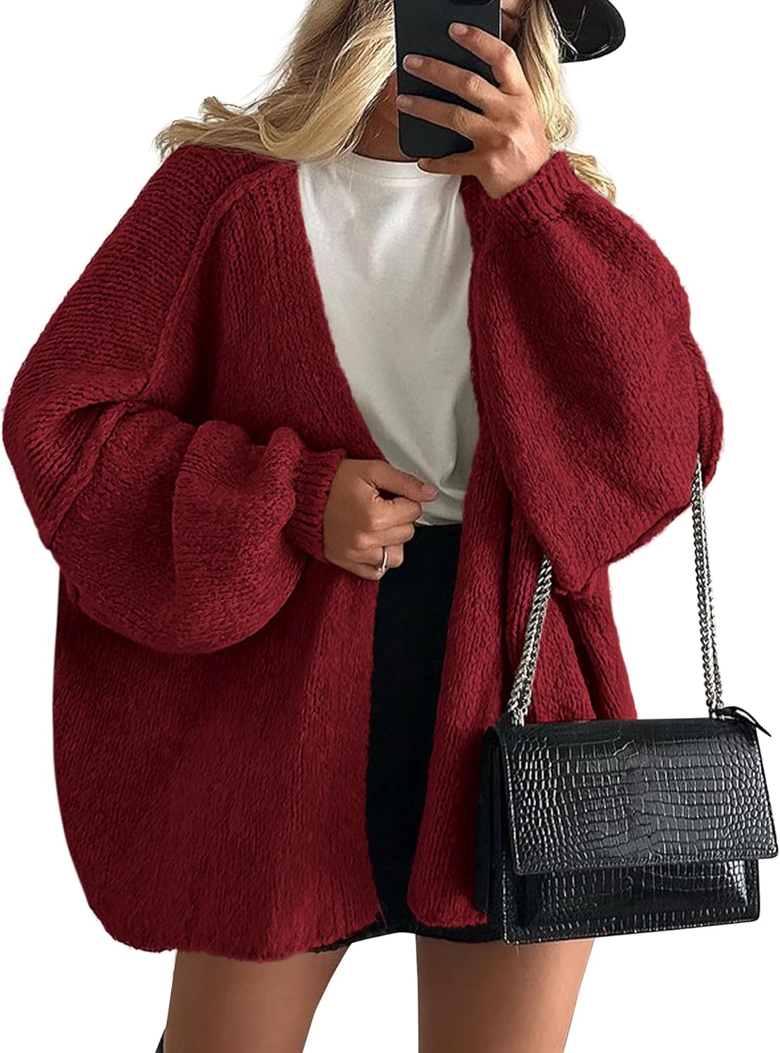 Christa | Damen Frühling Locker Gestrickter Cardigan
