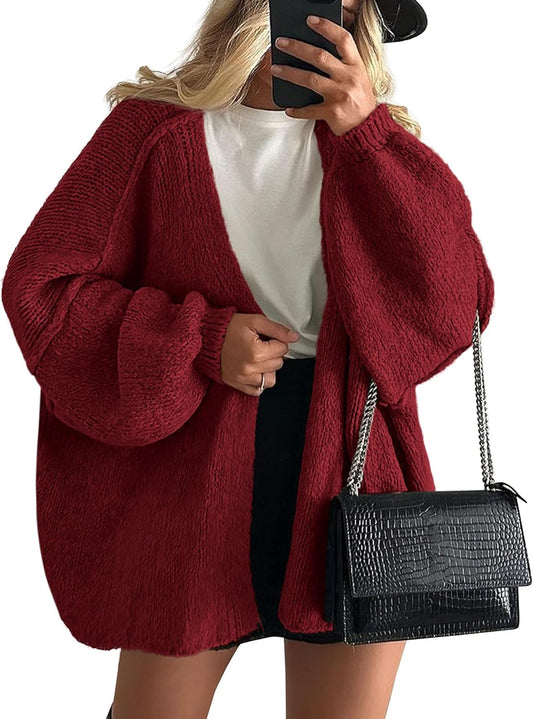 Christa | Damen Frühling Locker Gestrickter Cardigan