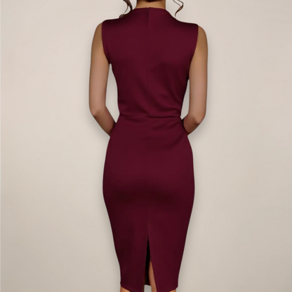 Theresa | Damen Ärmelloses Sheath-Midikleid Klassisch