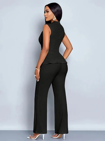 Sarah | Damen Ärmelloses Top und Hosen Set