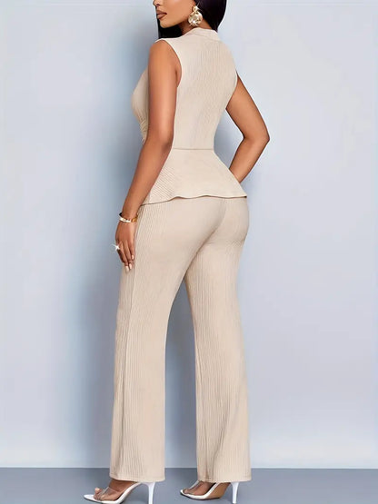 Sarah | Damen Ärmelloses Top und Hosen Set