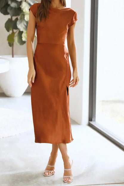 Verena | Damen Slip-Midikleid mit minimalistischer Silhouette
