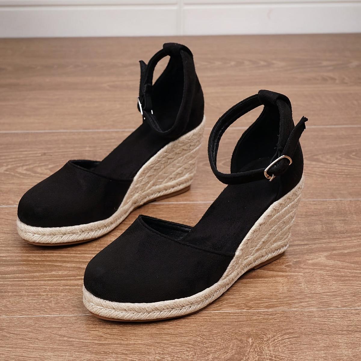 Bettina | Damen Freizeit-Sandalen mit Knöchelriemen und Keilabsatz
