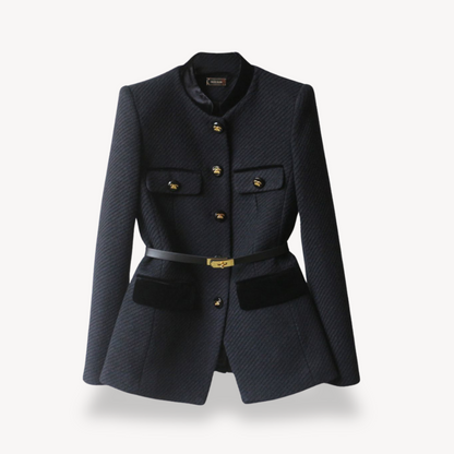 Daniela | Damen Maßgeschneiderter Blazer mit Gürtel und Knopfverschluss