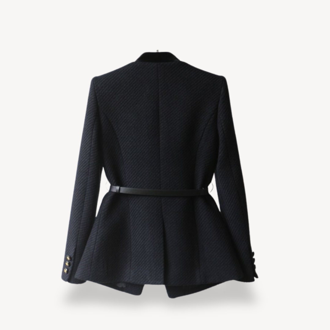 Daniela | Damen Maßgeschneiderter Blazer mit Gürtel und Knopfverschluss