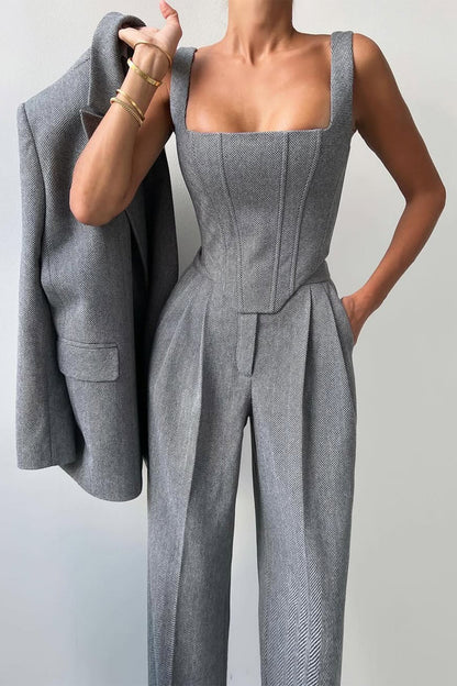 Melanie | Damen Dreiteiliger Hosenanzug
