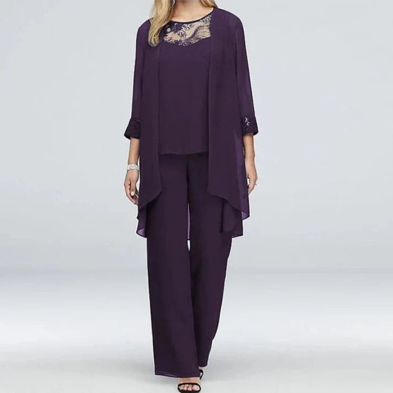 Viviane | Damen Frühling Elegantes Lagen-Formelles Hosen-Set
