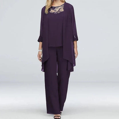 Viviane | Damen Frühling Elegantes Lagen-Formelles Hosen-Set