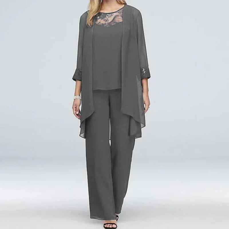 Viviane | Damen Frühling Elegantes Lagen-Formelles Hosen-Set