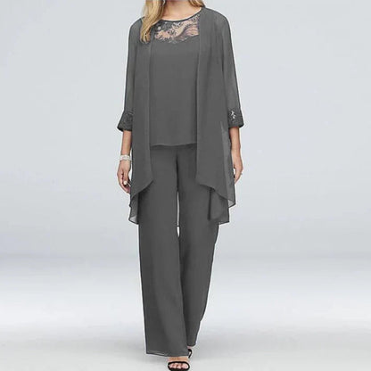 Viviane | Damen Frühling Elegantes Lagen-Formelles Hosen-Set