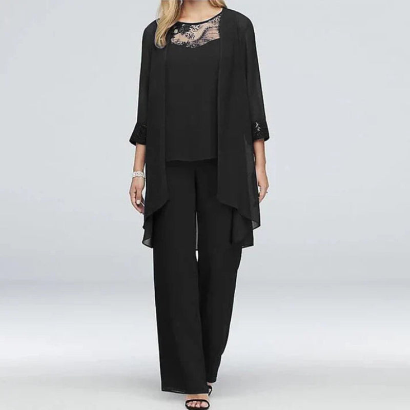 Viviane | Damen Frühling Elegantes Lagen-Formelles Hosen-Set