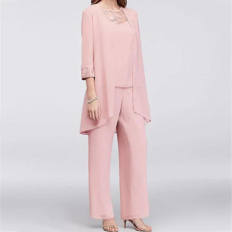 Viviane | Damen Frühling Elegantes Lagen-Formelles Hosen-Set